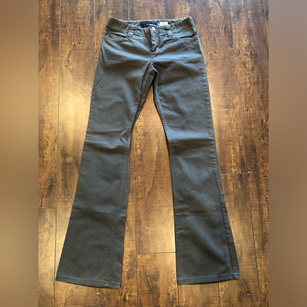 Juicy Couture Bell Bottom Pants Womens 26 Military Green USA Made Vtg 90s Flare